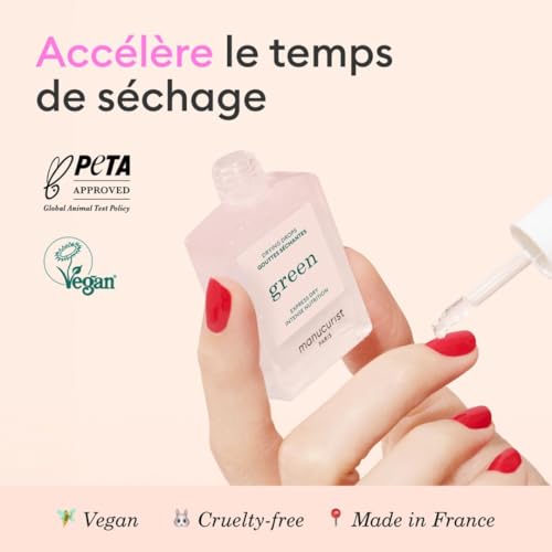 Manucurist Gouttes Séchantes Vegan pour Vernis à Ongles Séchage Rapide - Réduction du Temps de Séchage de 50% - Céramide