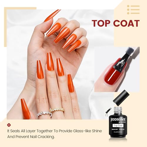 JODSONE Gel Top Coat 15ML, Haute Brillance Longue Durée Sans Essuyage - Pour Manucure DIY et Professionnelle